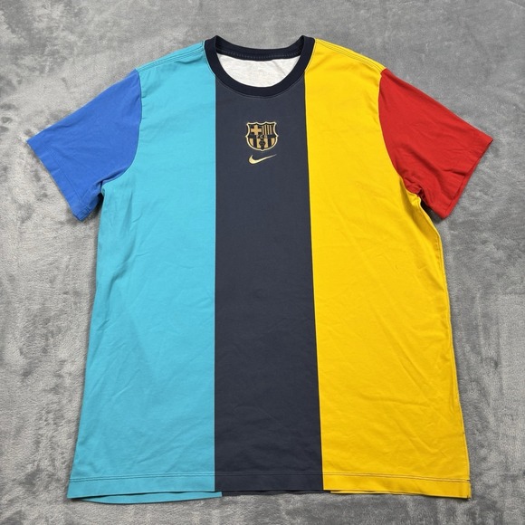 Nike Other - Nike FC Barcelona Away Soccer Tee T-Shirt Colorblock Men's Size XL